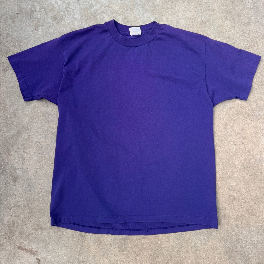 Vintage Hanes Heavyweight 50/50 Purple Single Stitch T-Shirt Made in USA XL
